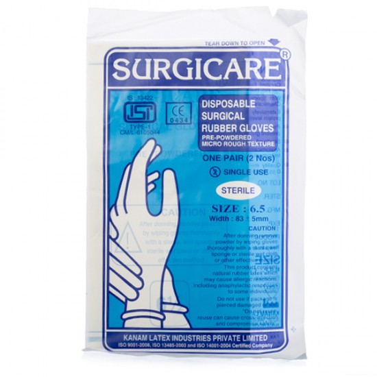 Gloves surgicare 6.5